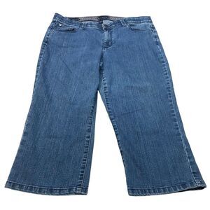 Gloria Vanderbilt‎ mid rise womens 12 cropped blue jean denim straight leg